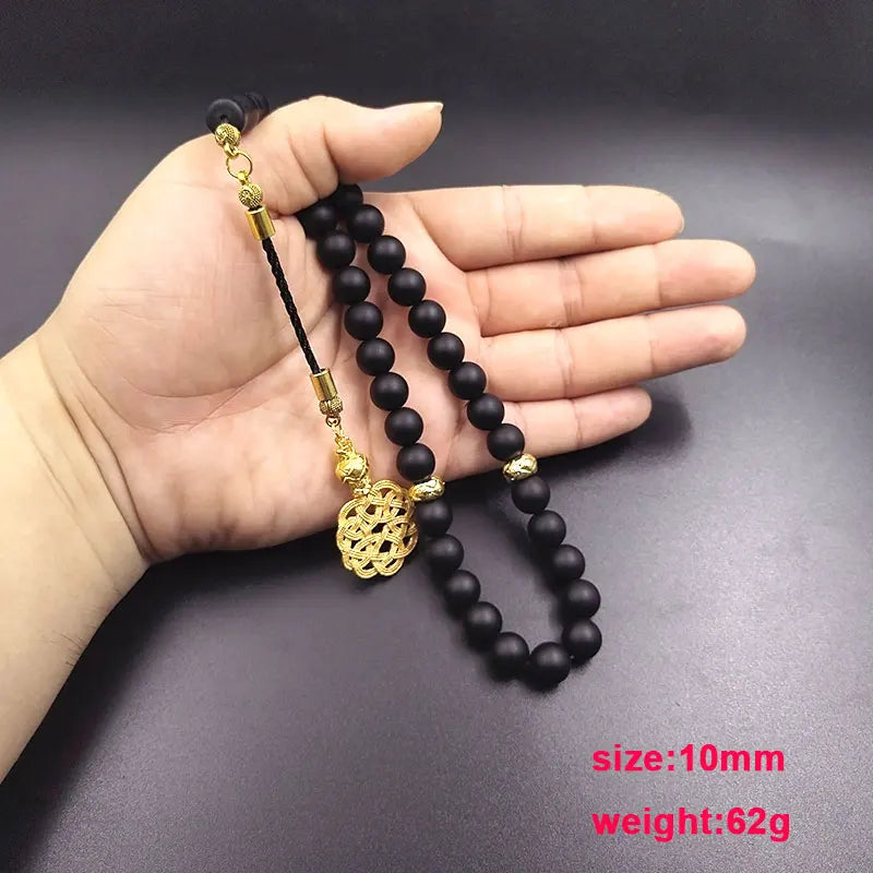 Tasbih Men Black Matte agates stone muslim prayer beads islamic rosary 33 45 51 66 99 100 beads bracelets