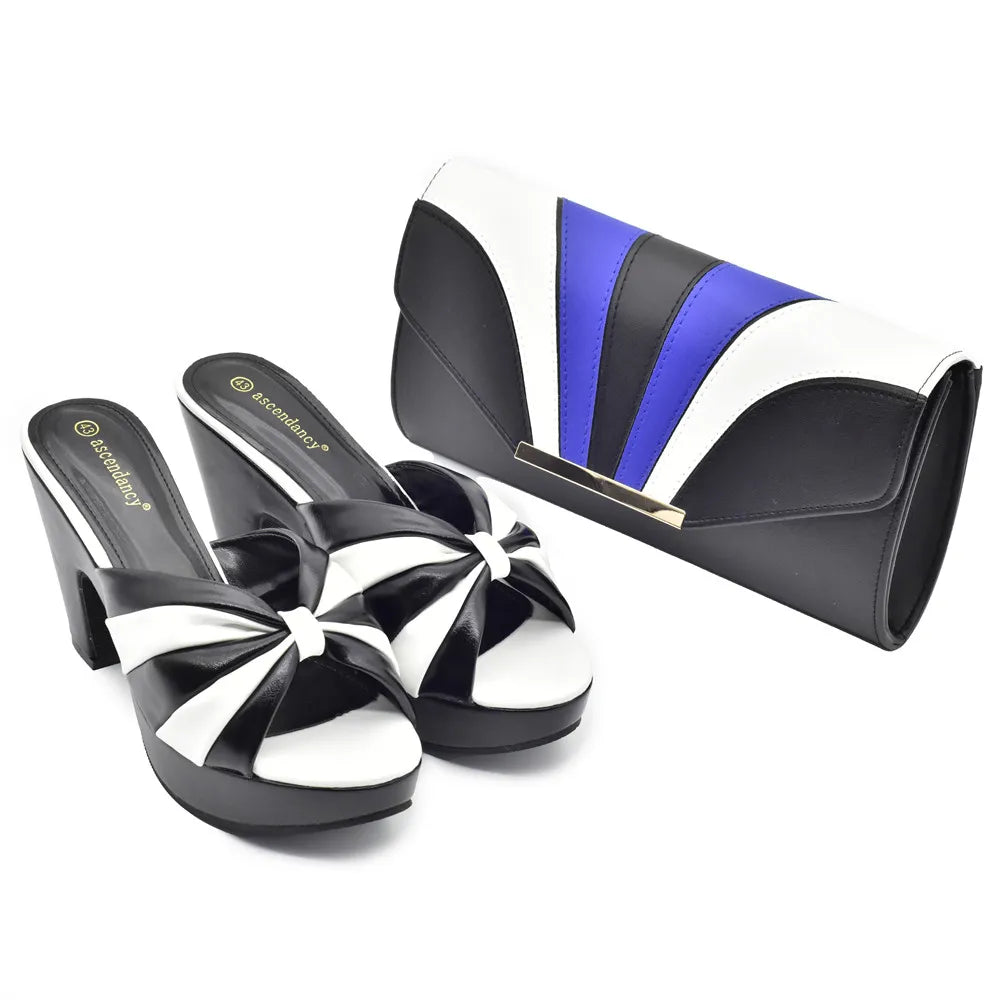 New Design African Shoes And Bag Made of High-Quality Shiny Materials Bag And Party Shoes