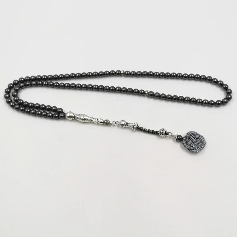 99beads 6mm Tasbih Natural hematite stone prayer beads Muslim islamic rosary Eid gift