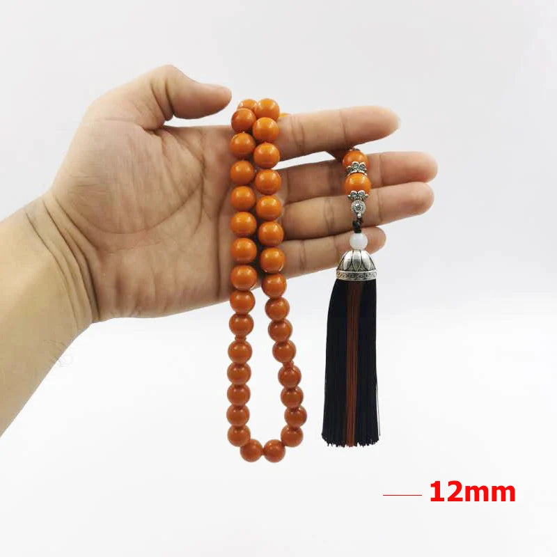 Mistaka Tasbih Islamic bracelet Orange resin muslim rosary Gifts