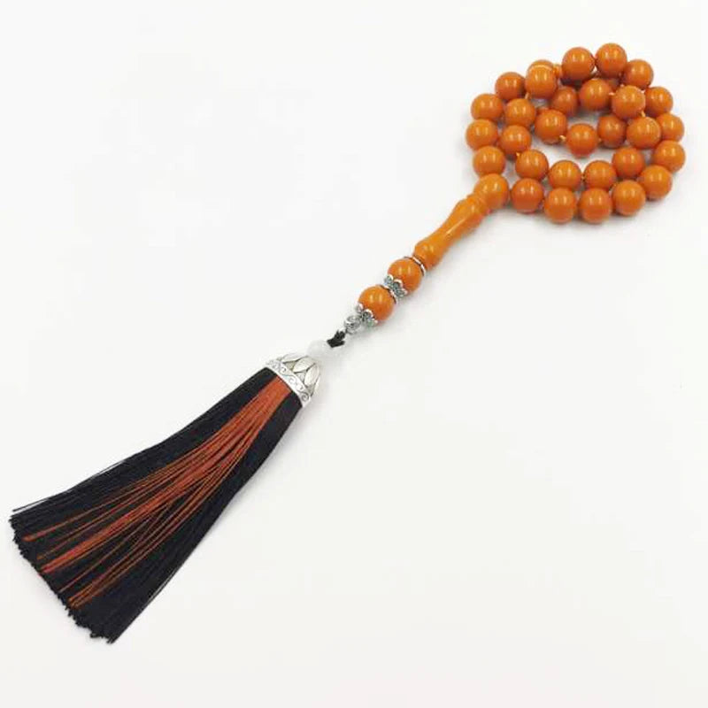 Mistaka Tasbih Islamic bracelet Orange resin muslim rosary Gifts
