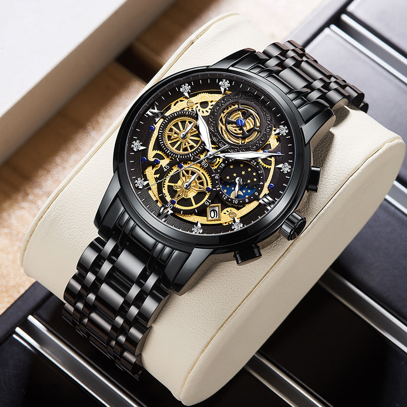 Big Dial Sport Watches Mens Chronograph Quartz Wristwatch Date Male Cl ...