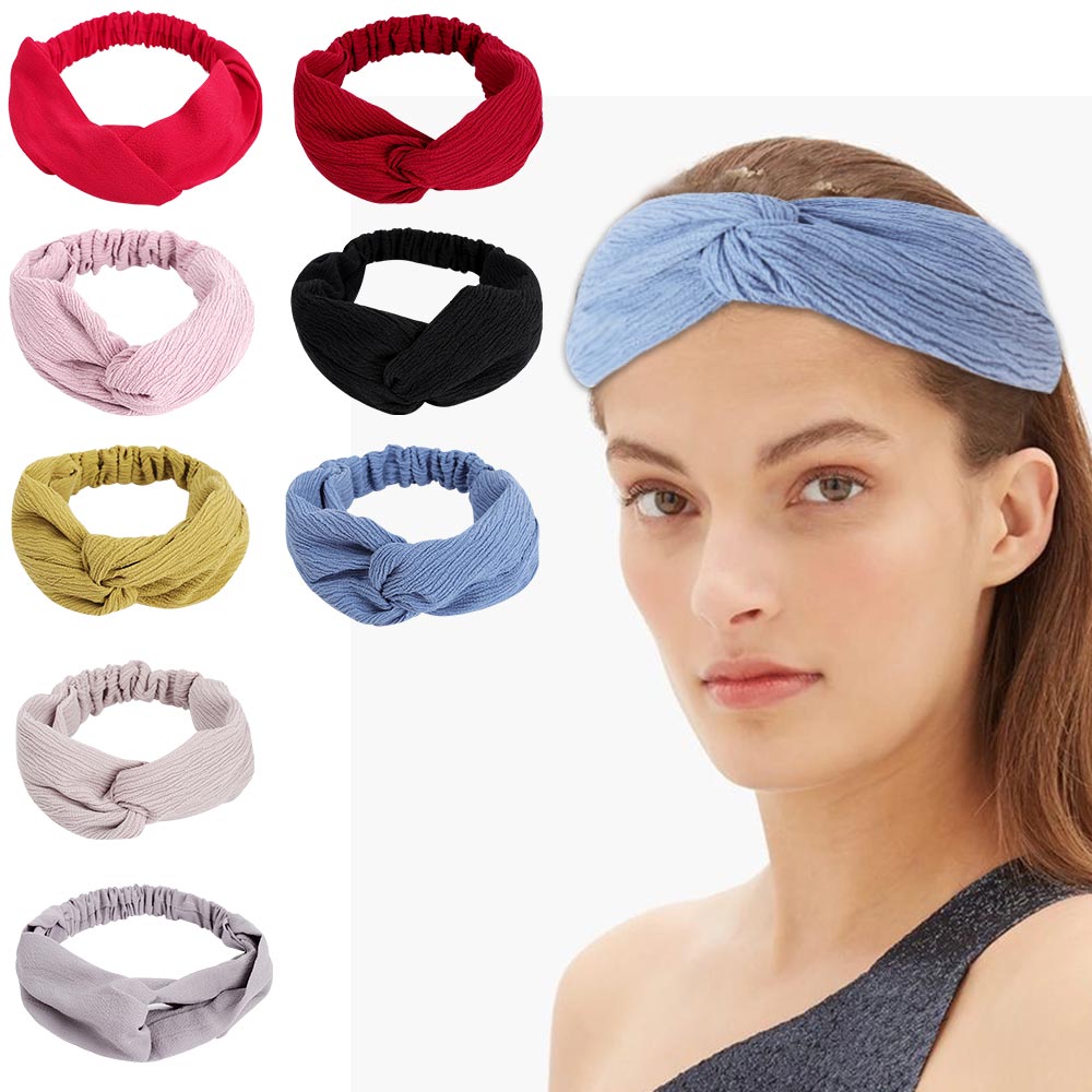 Summer Solid Wide Cotton Sports Yoga Headbands For Women