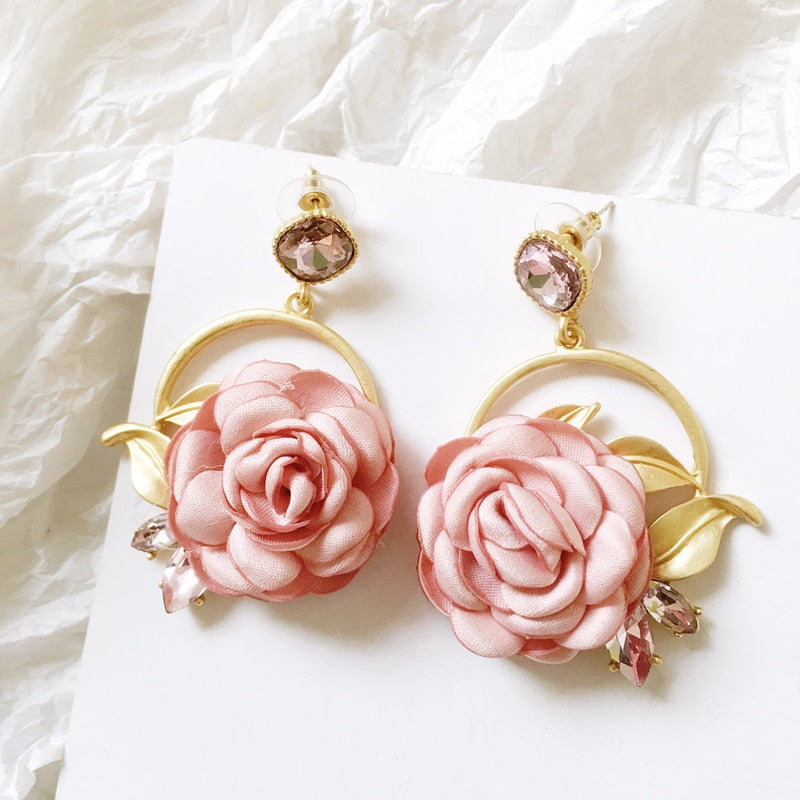 New Korea Fashion Pink Resin Beaded Drop Earrings – Gofaer Finds store!