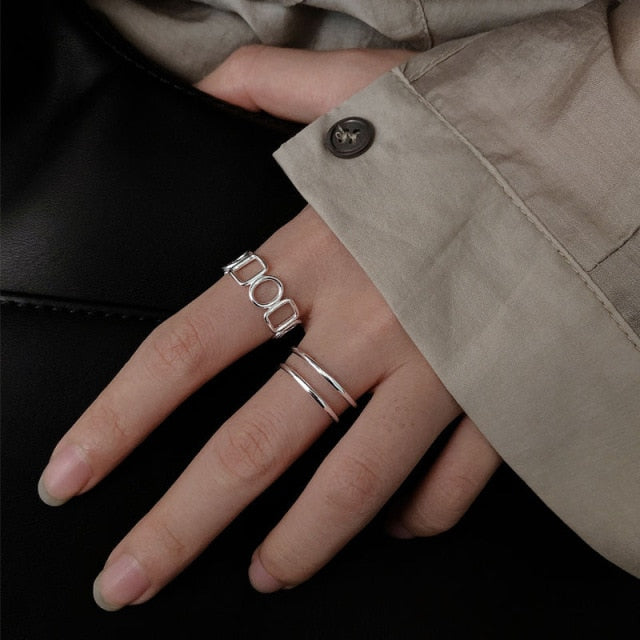 7PCS/SET Fashion Mixed Minimalist Ring Set