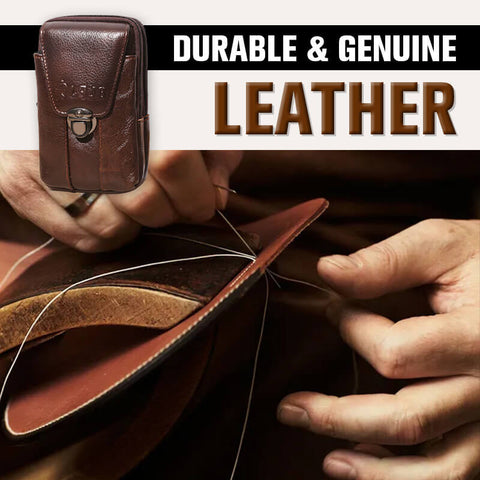 Real Leather Men Casual Design Small Waist Bag Cowhide Fashion Hook Bum Bag 5.5" Phone Pouch Waist Belt Pack Cigarette Case trolley tool box