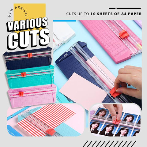 Portable Mini Scrapbooking Paper Trimmer Cutters Guillotine with Pull-out Ruler for Photo Labels Paper Cuttin