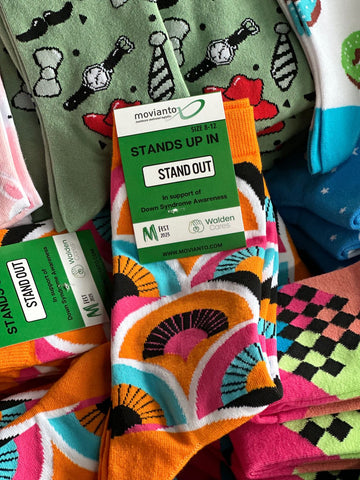 Funky Stand Out Socks With Custom Sock Tag Header For Corporate Company Movianto