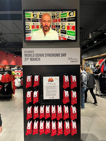 Manchester United Mega store Stand Out Socks display