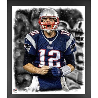 Tom Brady Tampa Bay Buccaneers and New England Patriots Framed Photo Collage