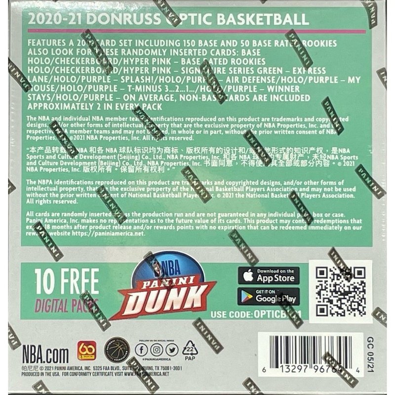 2020-21 Donruss Optic Basketball Retail Mega Box