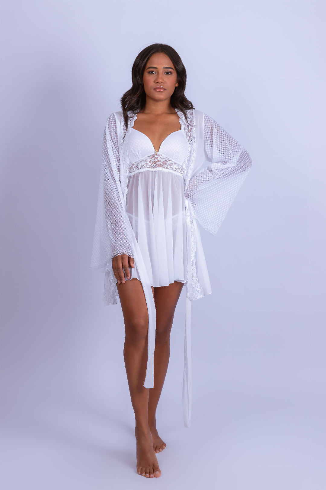 Robe Fran Curto Liganete Branco - le antunie