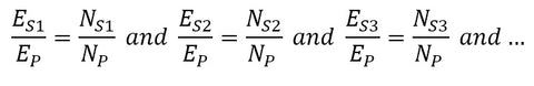 Multiple turns ratio formula.