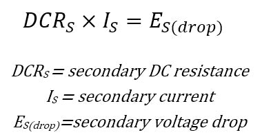 Secondary Voltage Drop Formuls