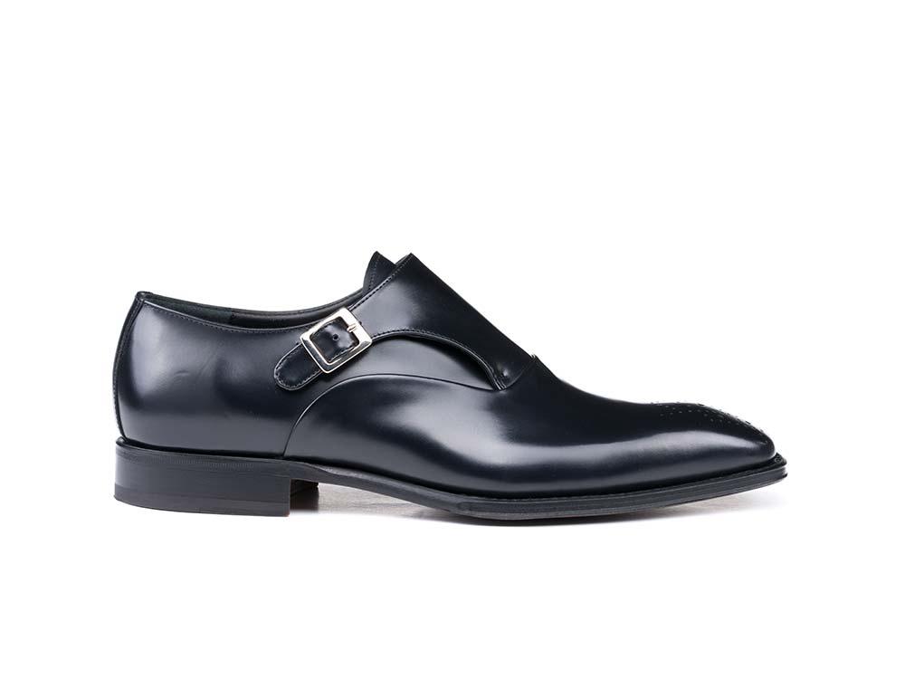 Augusto black cordovan leather men buckle loafer – designitalianshoes