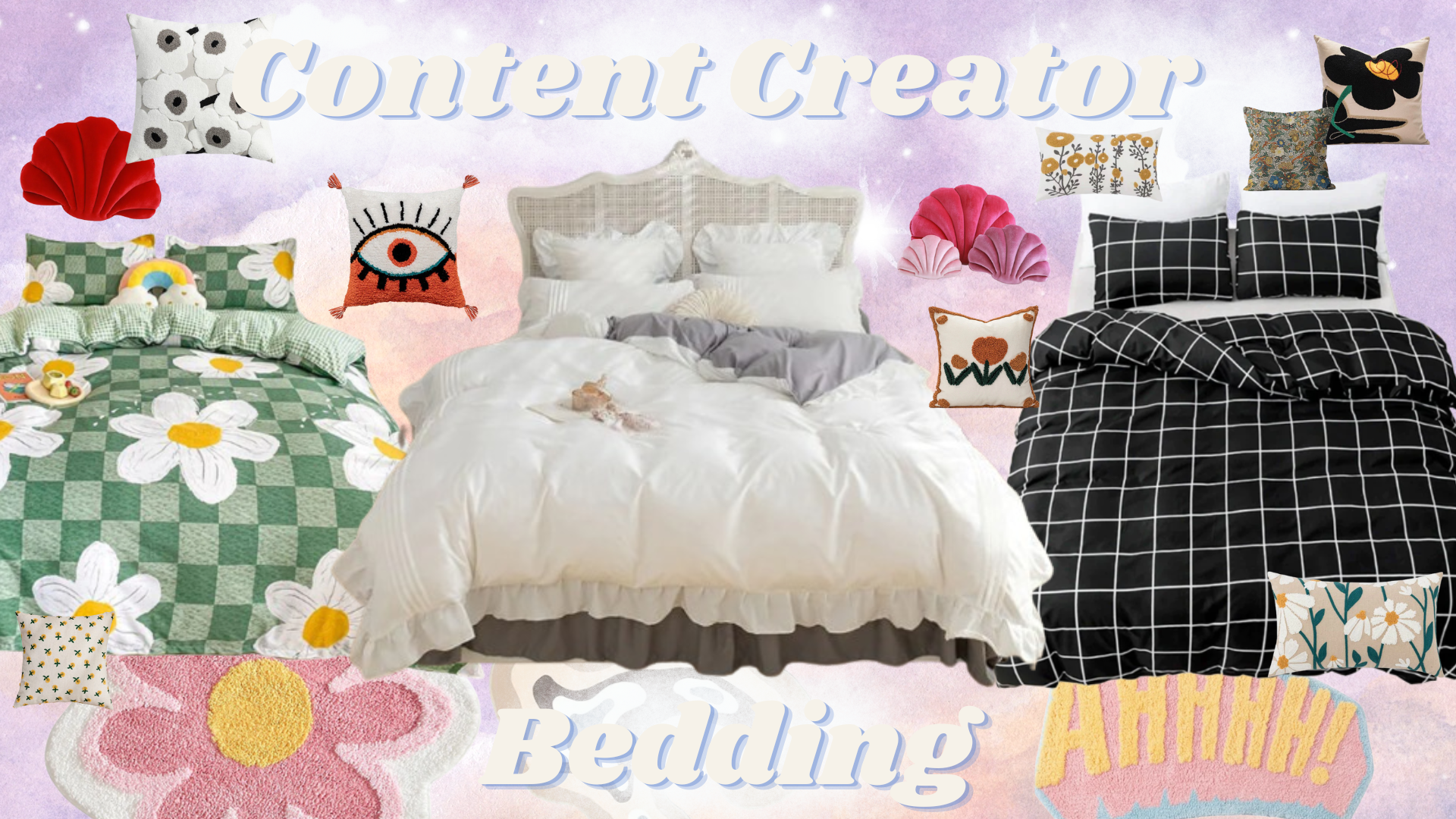 content creator bedding ideas