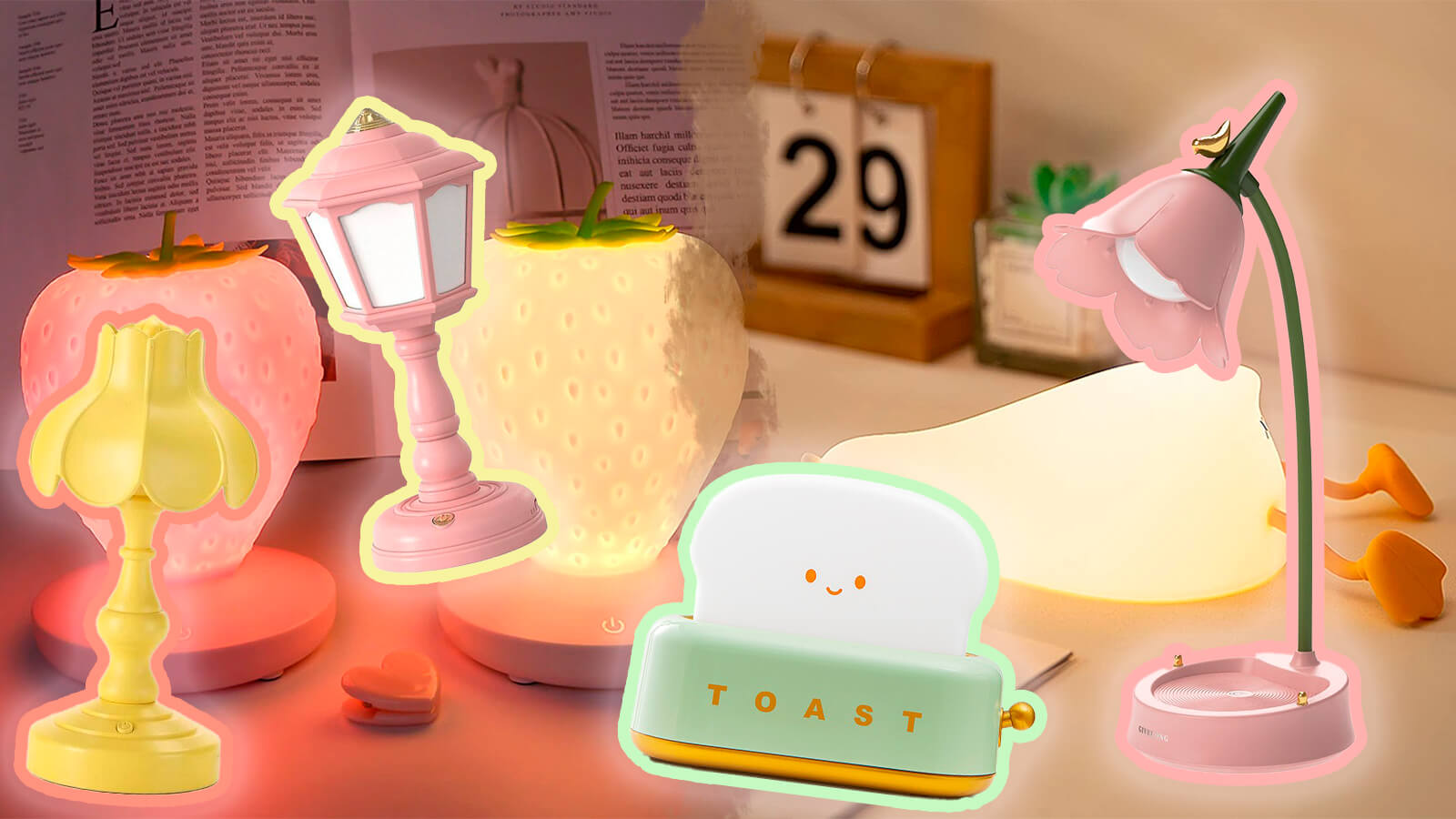 kawaii aesthetic table lamp and nightlights roomtery