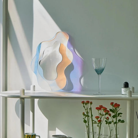 irregular blob mirror specular acrylic mirror danish pastel aesthetic roomtery
