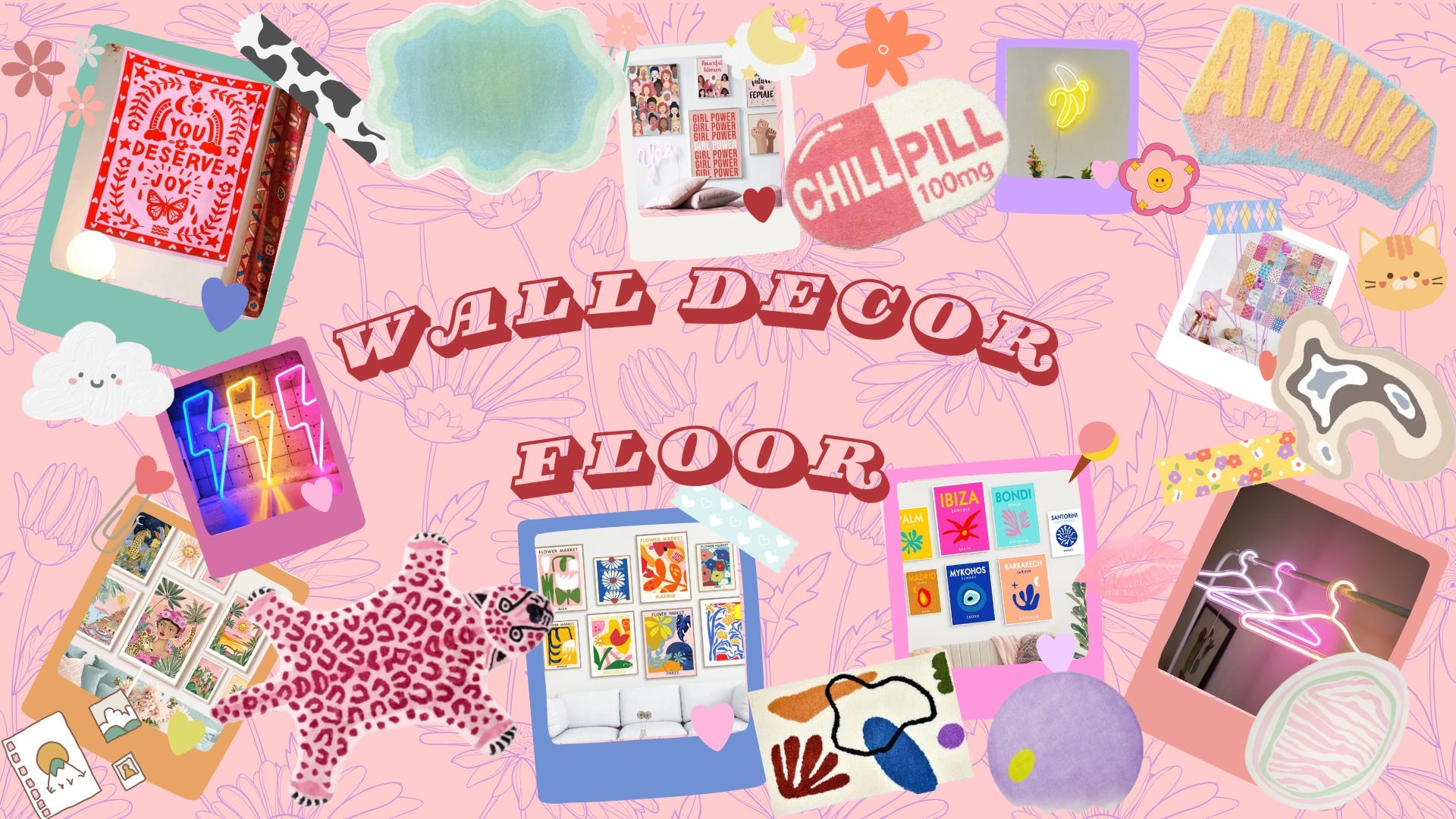 preppy room wall decor and aesthetic accesories