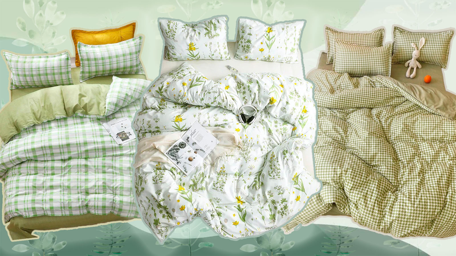 sage green aesthetic bedding