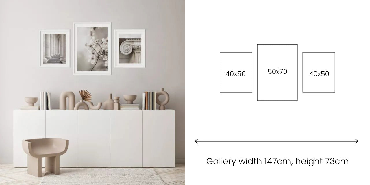 three posters wall gallery template layout roomtery