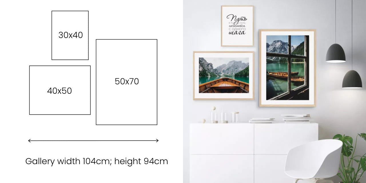 three posters wall gallery template layout poster ideas roomtery