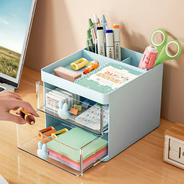 Kawaii Two-Storey Desk Shelf  Kawaii Aesthetic Room Desk Decor