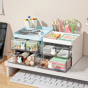 White Rounded Desk Storage Shelf