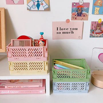 Pastel Folding Mini Storage Crate - Shop Online on roomtery
