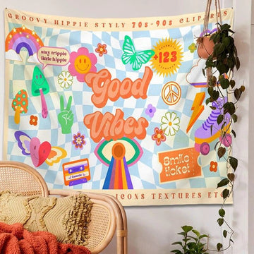 Badmeri Bright color tapestry online dorm room wall decor tapestries