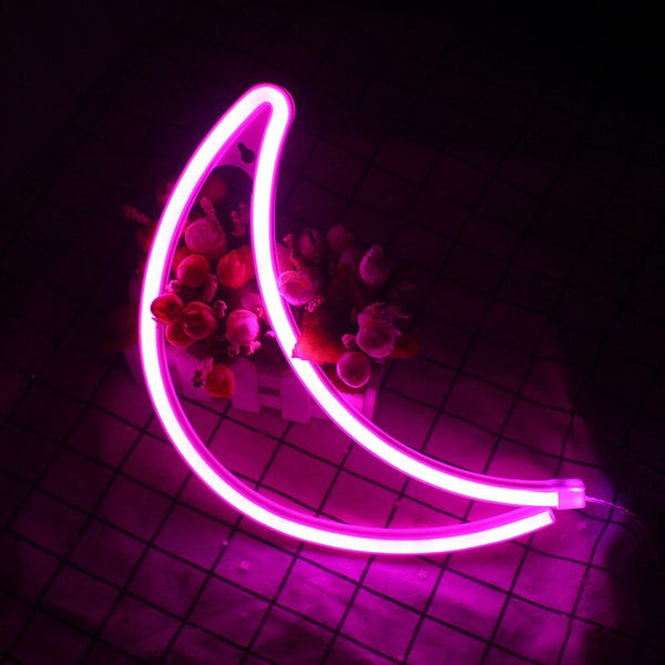 Moon Shape Neon Sign - Shop Online on roomtery