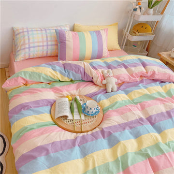 Ribbed Softie Bedding Set, Soft Girl Aesthetic Bedding - roomtery