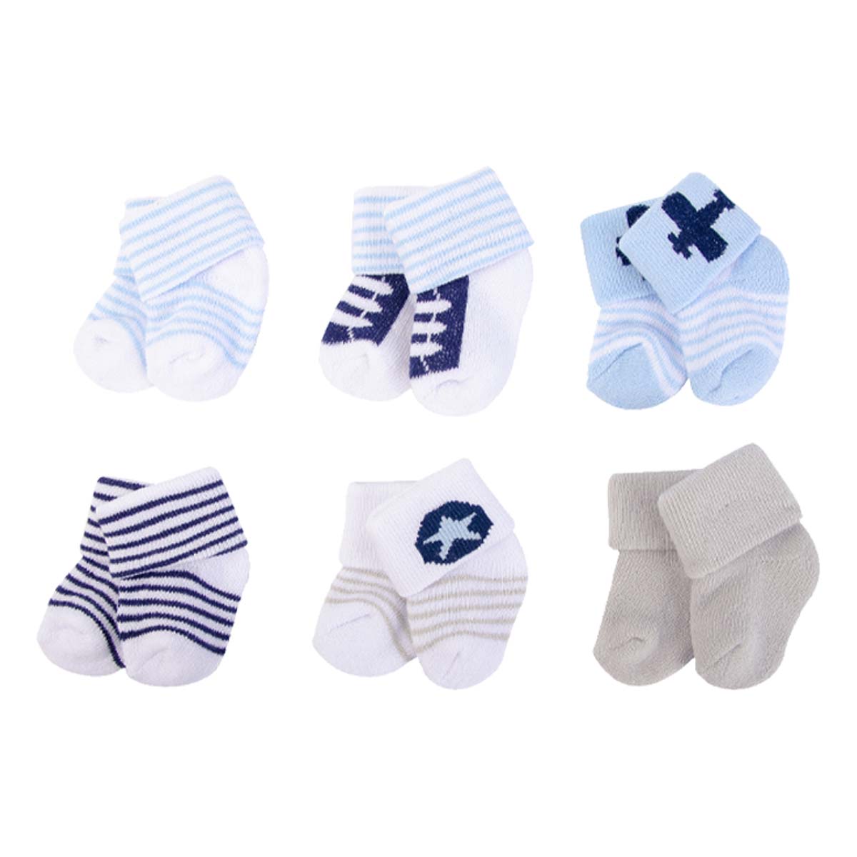 Luvable Friends 6pcs Baby Terry Socks | Baby Kingdom Pte Ltd