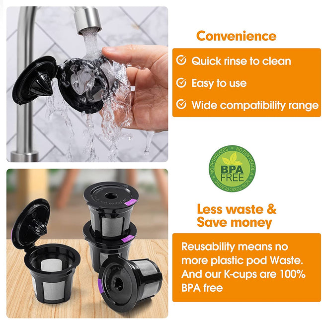 Reusable K Cup Coffee Filters Set, 4-Pack
