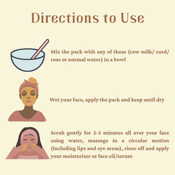 Kanakam Normal Skin Daily Face Pack cum Scrub direction to use