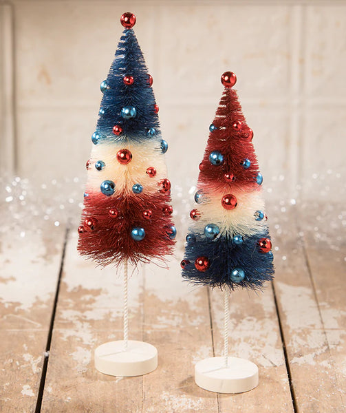 Bethany Lowe Pastel Forest Bottle Brush Trees Set of 6