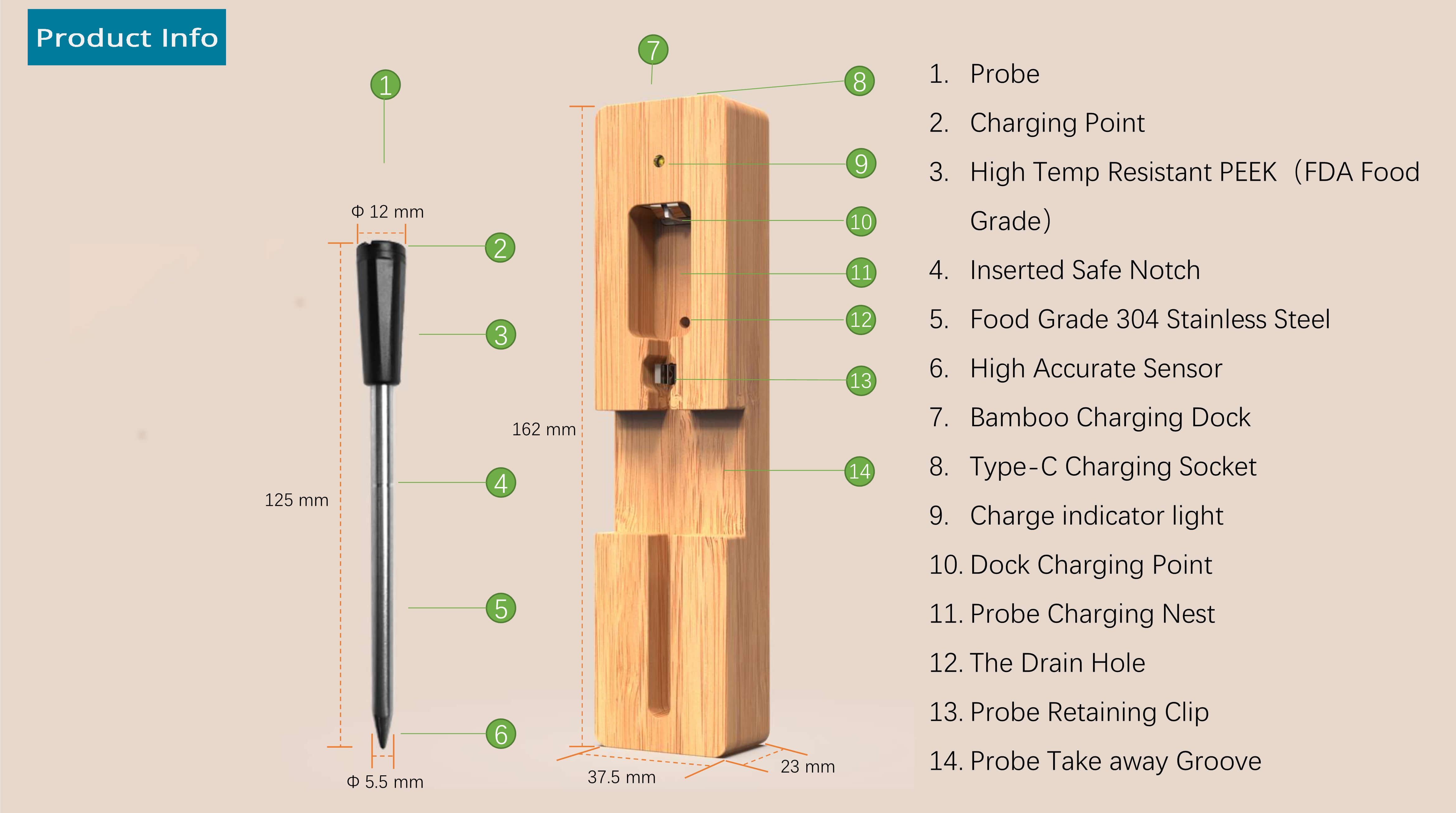 328FT Wireless Meat Thermometer — Tilswall