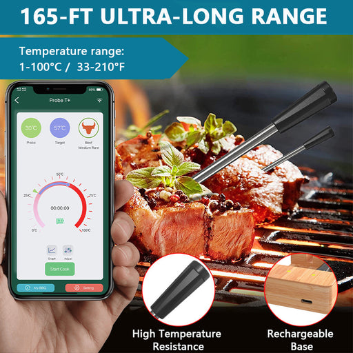 Listime® Meat Thermometer with Bluetooth,100ft Wireless Thermometer fo