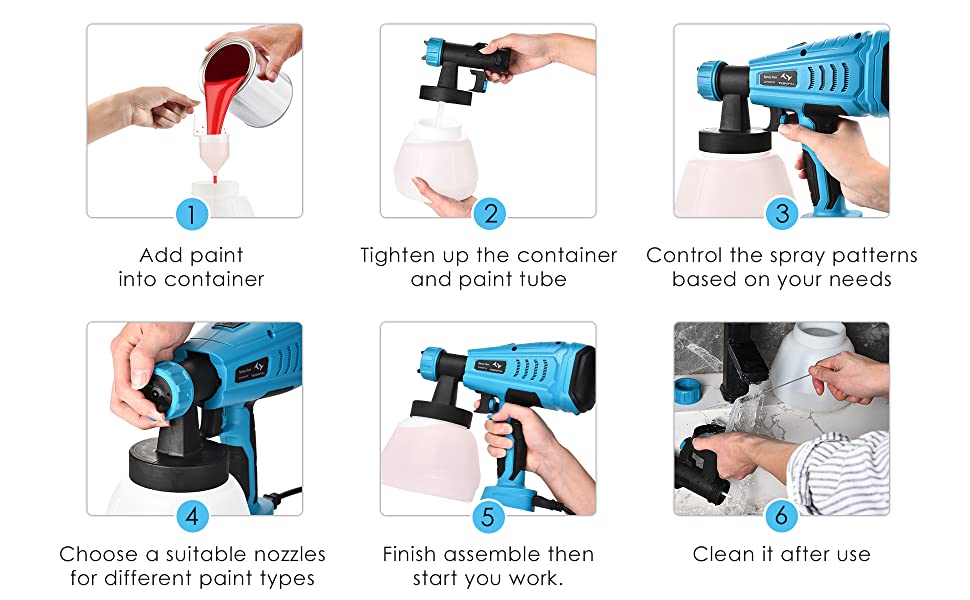 steps for using an electric paint sprayer