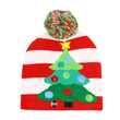 LED Knitted Christmas Hat Kids Adults New Year Tree Snowflake Hat Christmas