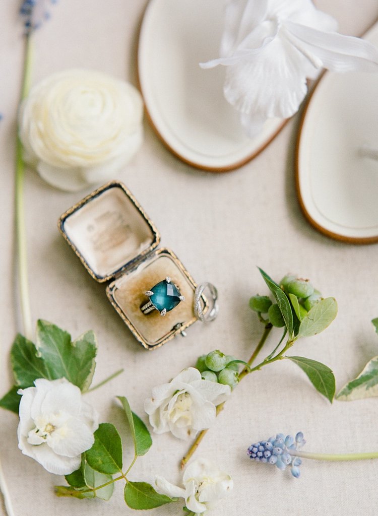 floral blue letterpress wedding invitations
