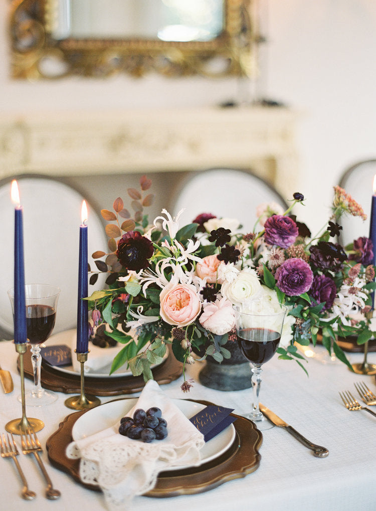 indigo and gold invitations