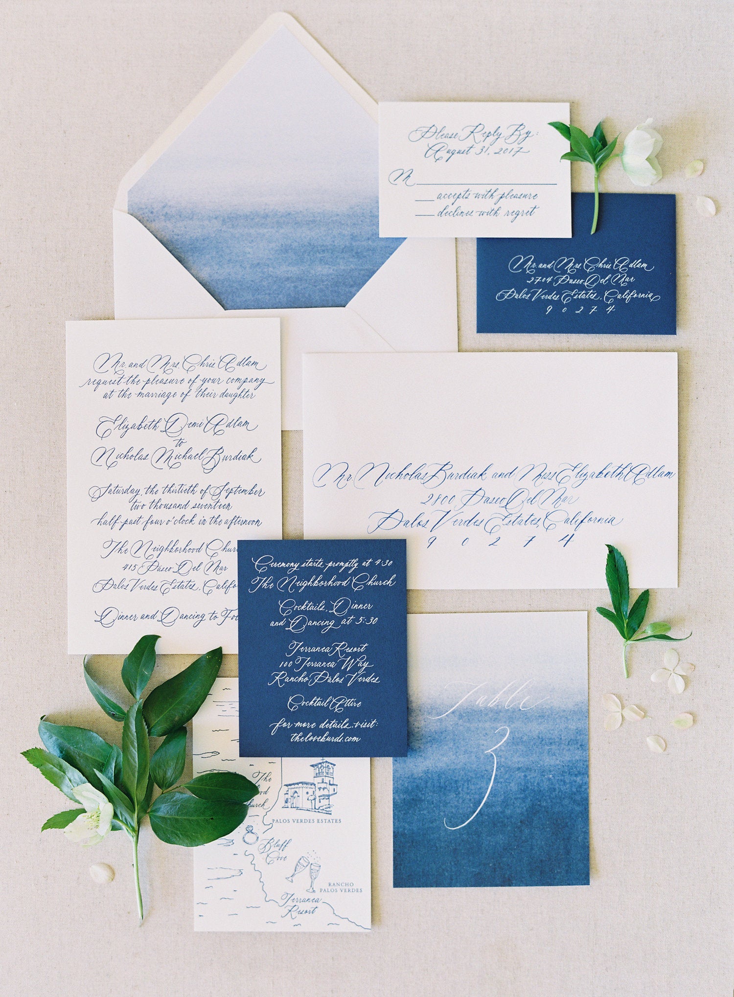 ocean inspired wedding invitation