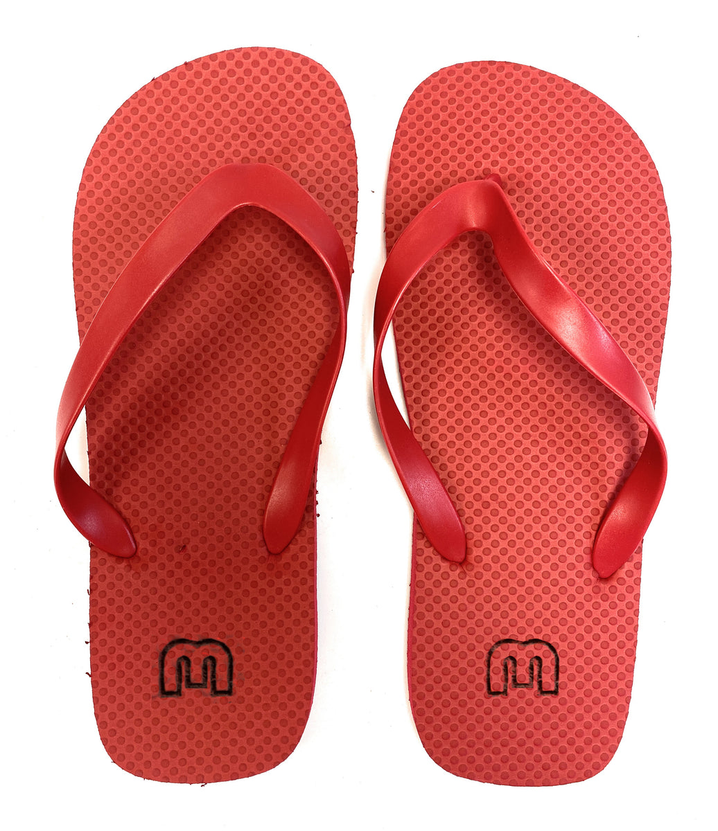 Motionrush M Logo Hobo Flip Flips – Red – MyOutletMall