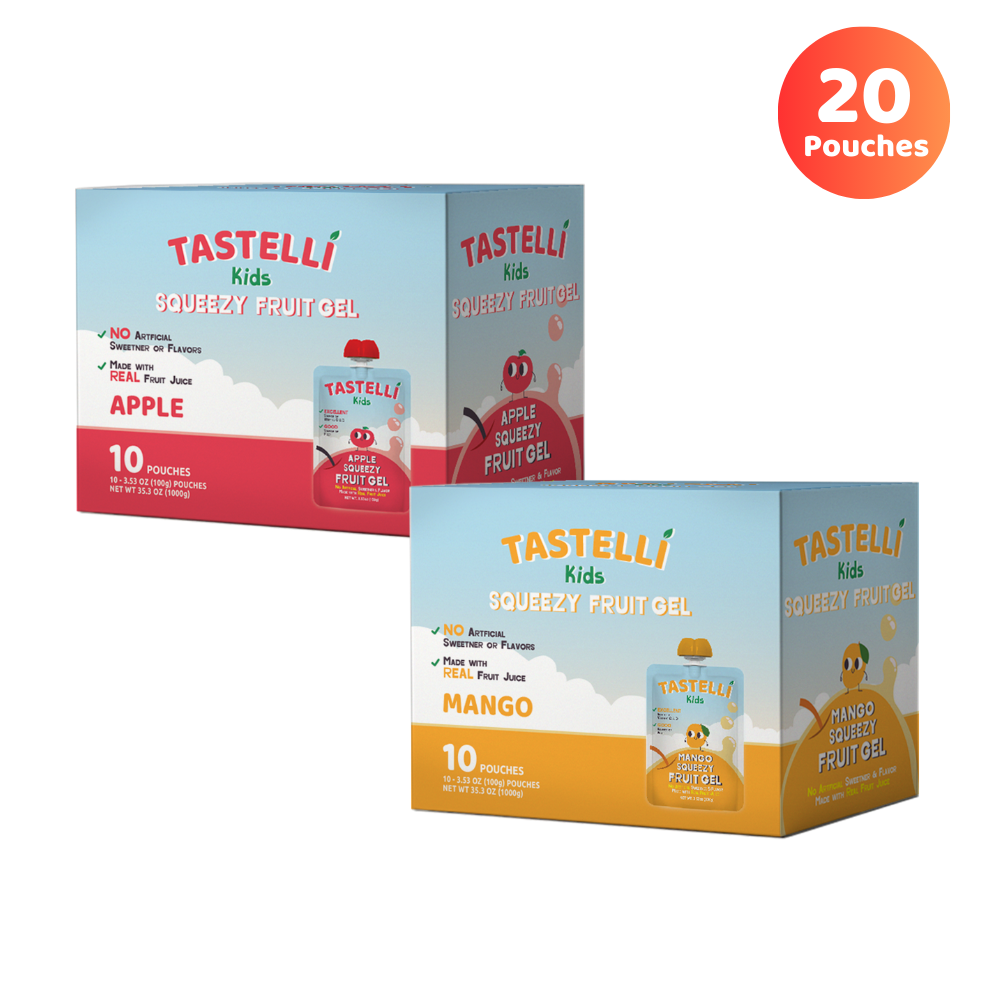 Tastelli Kids Squeezy Fruit Gel Variety - 20 CT