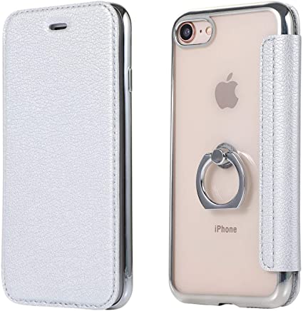 Miagon Coque Clapet pour iPhone XRPU Leather Housse Étui avec Clair TPU  Silicone Placage Technologie Backcover 360 Ring Stand et Fente CarteNoir