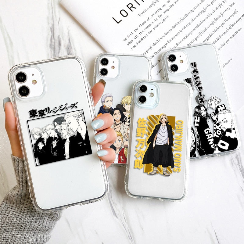 Clear Anime coque For iPhone 11 12 Pro Max coque Funda iPhone11 13 Mini 12Pro XR X XS SE 7 8 Plus 6S 6 Tokyo Revengers Phone Cover