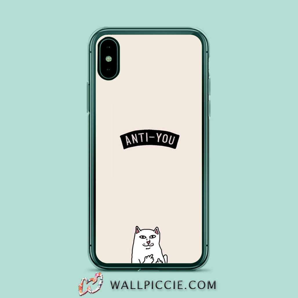 coque custodia cover case fundas hoesjes iphone 11 pro max 5 6 6s 7 8 plus x xs xr se2020 pas cher X10515 RipNDip Cat Anti You