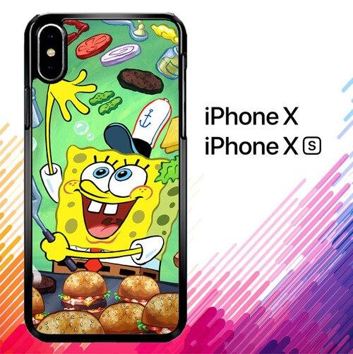 Spongebob Squarepants krabby patty Z0046 coque iPhone X, XS
