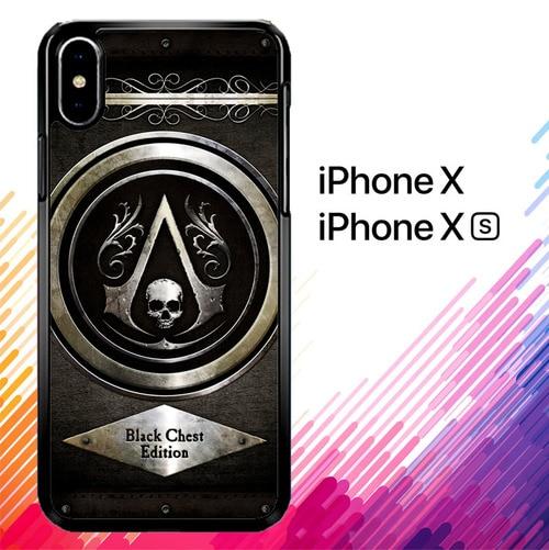 Assassins Creed Black Flag Logo Z0067 coque iPhone X, XS